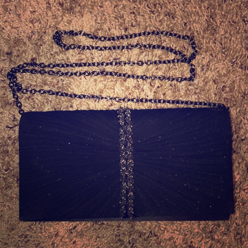 Black and Silver Sparkly Clutch Purse
